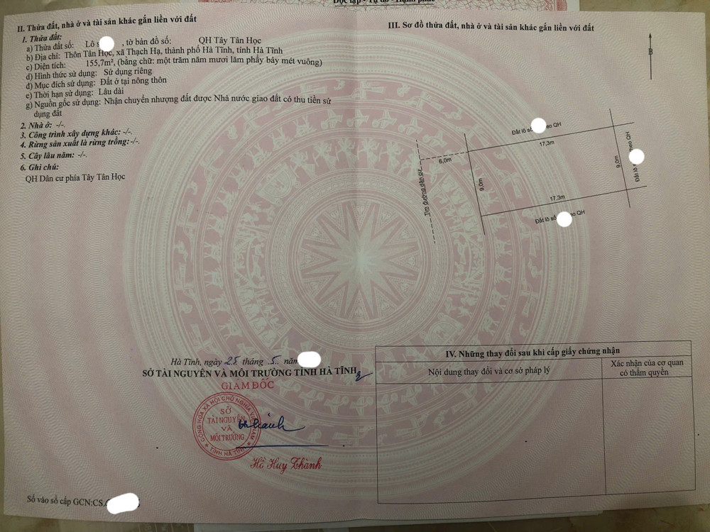Lô đất quy hoạch tây tân học