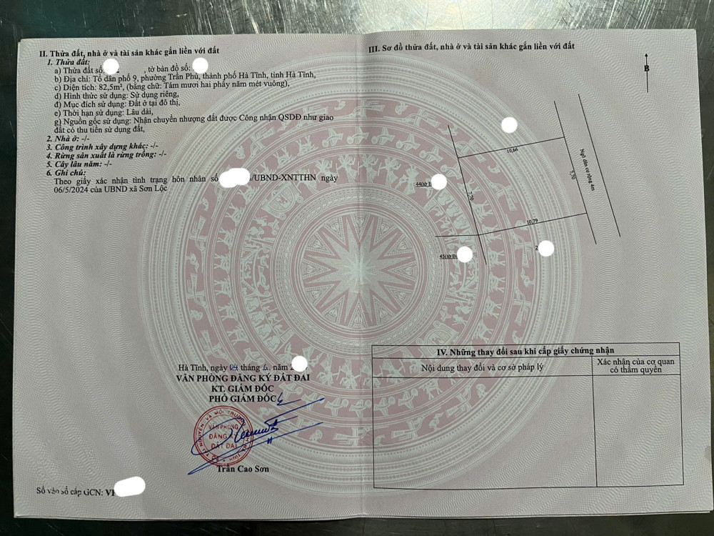 2 lô đất liền kề,tổ 9 phường trần phú,tp hà tĩnh