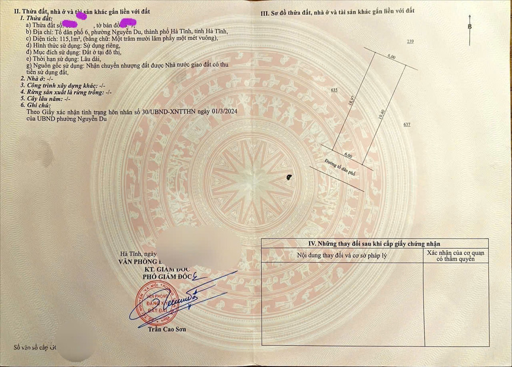 Bán lô đất tổ  6 phường nguyễn du.