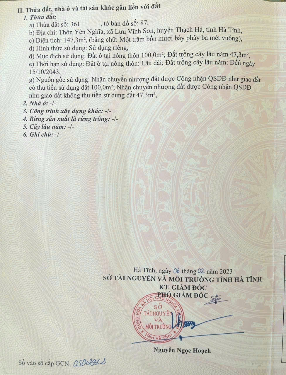 Bán đất Thạch Lưu giáp Thạch Đài Gần TL3, gần cây xăng, gần chợ