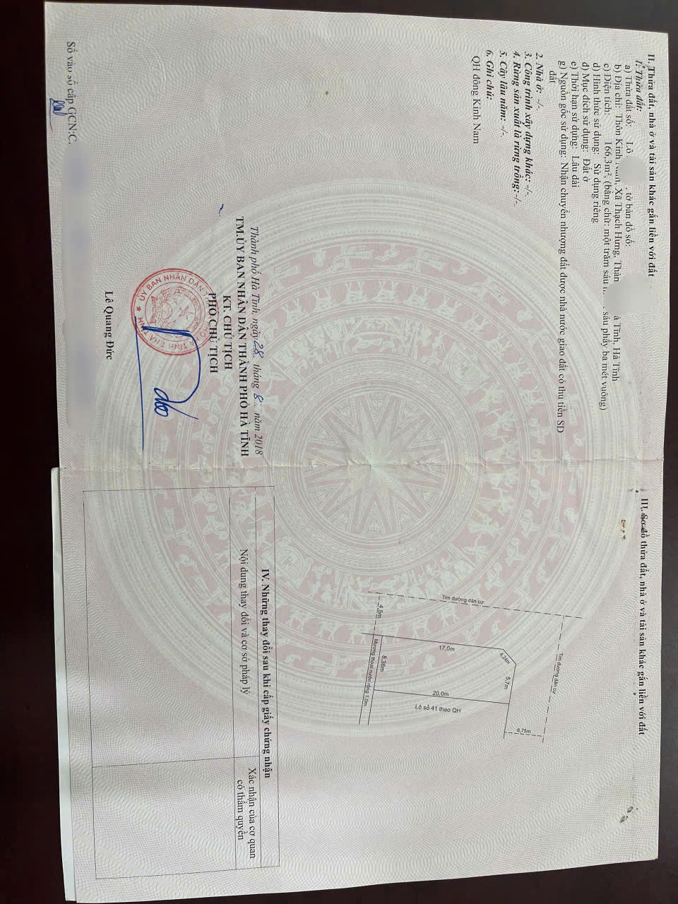 Lô đất QH hai mặt tiền tdp kinh nam phường thạch hưng. Trung tâm tp hà tĩnh
