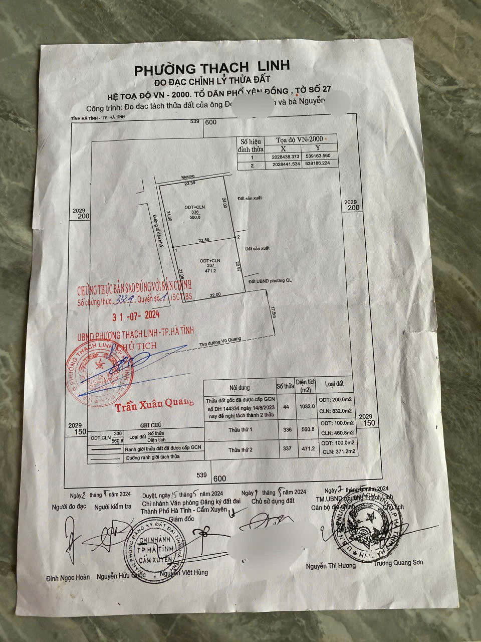 Bán lô đất mặt tiền đường Vũ Quang tp Hà Tĩnh 