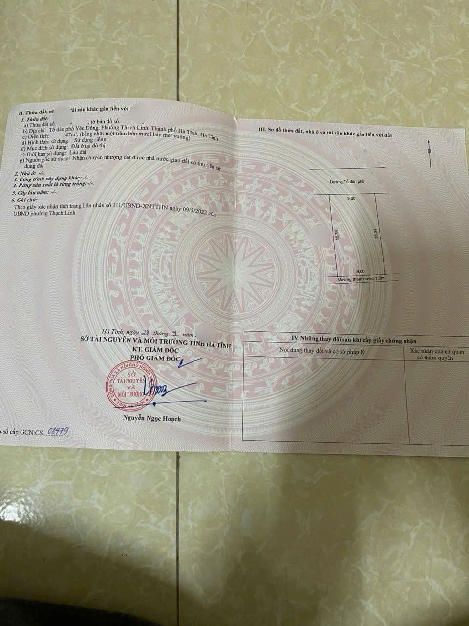 Bán đất ngay nhà văn hoá Yên Đồng nay phường Trần Phú