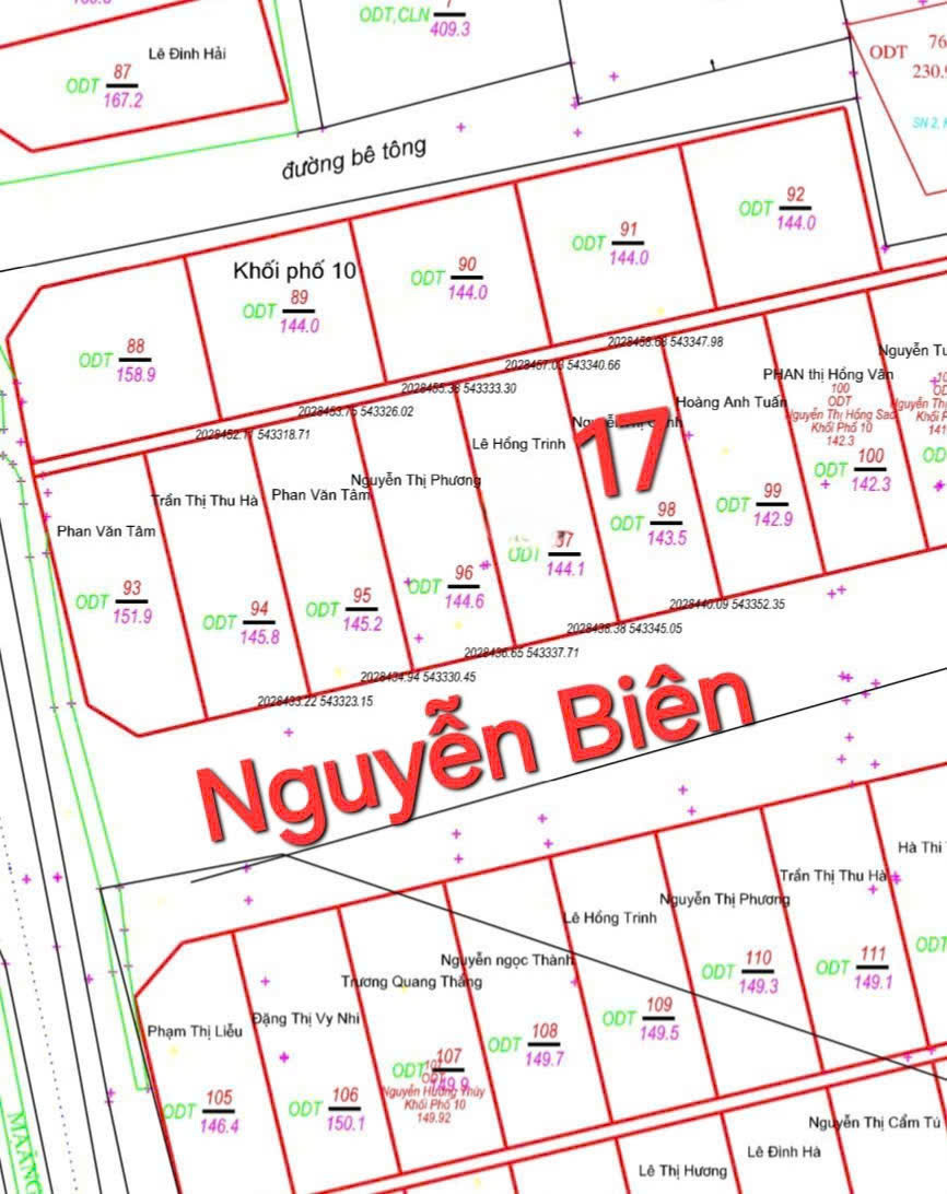 Bán lô đất mặt đường nguyễn biên  tổ 10 phường tân giang cũ nay phường thành sen. trung tâm tp hà tĩnh
