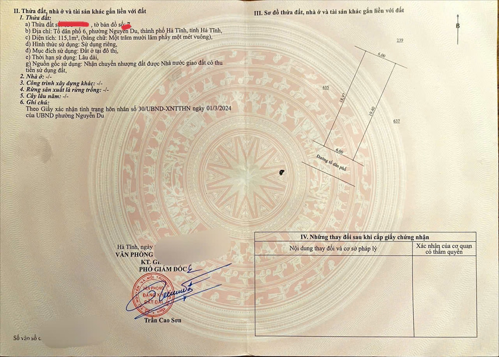 Bán lô đất tổ  6 phường nguyễn du. tp hà tĩnh