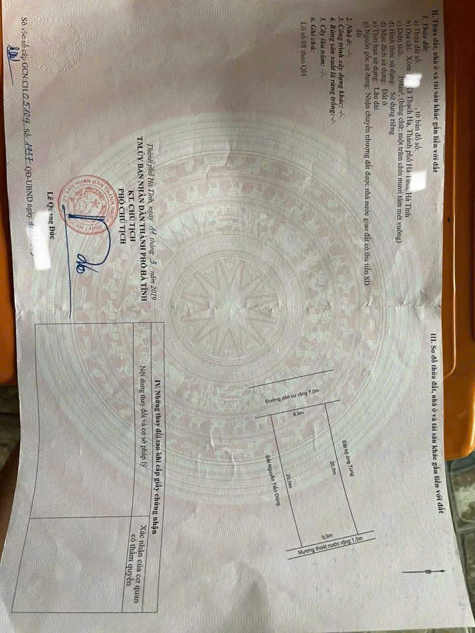 Bán Đất lối 2 quang Trung thạch hạ hà tĩnh