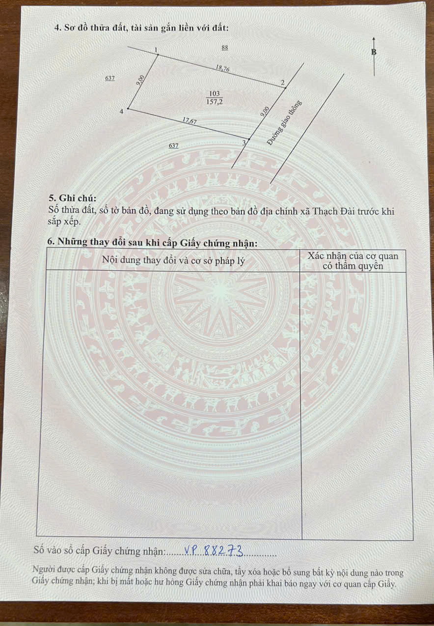 Lô đất mới ra thị trường. Ngay sát bên khu biệt thự HMH. thuộc bắc thượng thạch đài tp hà tĩnh