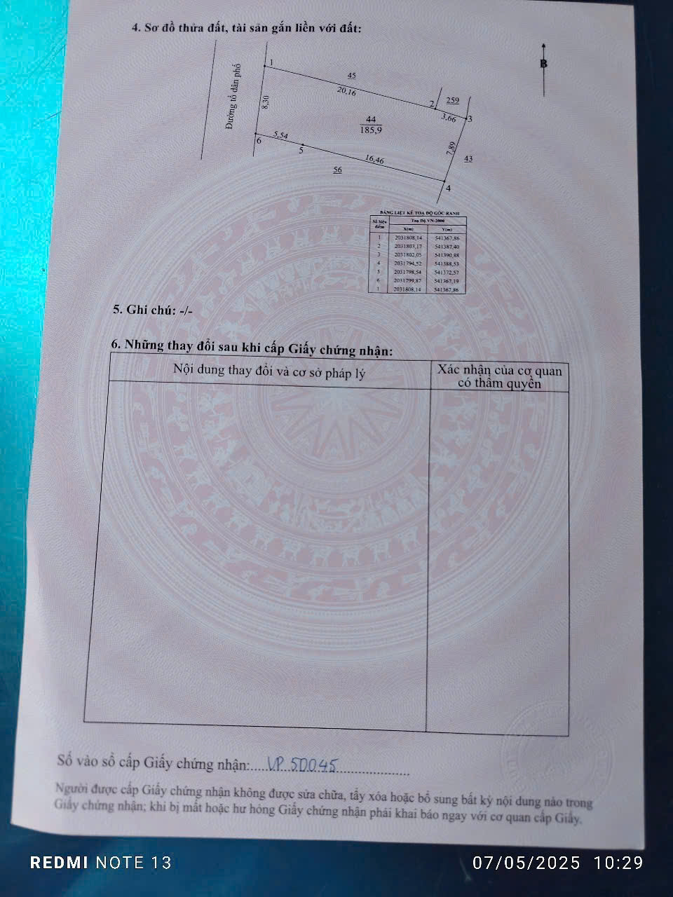 Lô đất tại tdp minh tiên phường trần phú. Làng cạnh bên trụ sở công an tỉnh mới