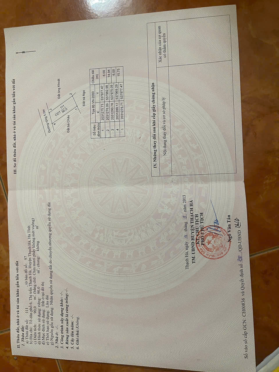 Đất tổ 6 tt thạch hà ngõ đường lê đại hành